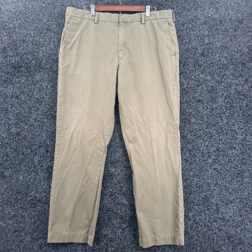 Banana Republic Aiden Chino Pants Mens 38x32 Olive Green Khaki Slim Fit Cotton